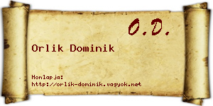 Orlik Dominik névjegykártya
